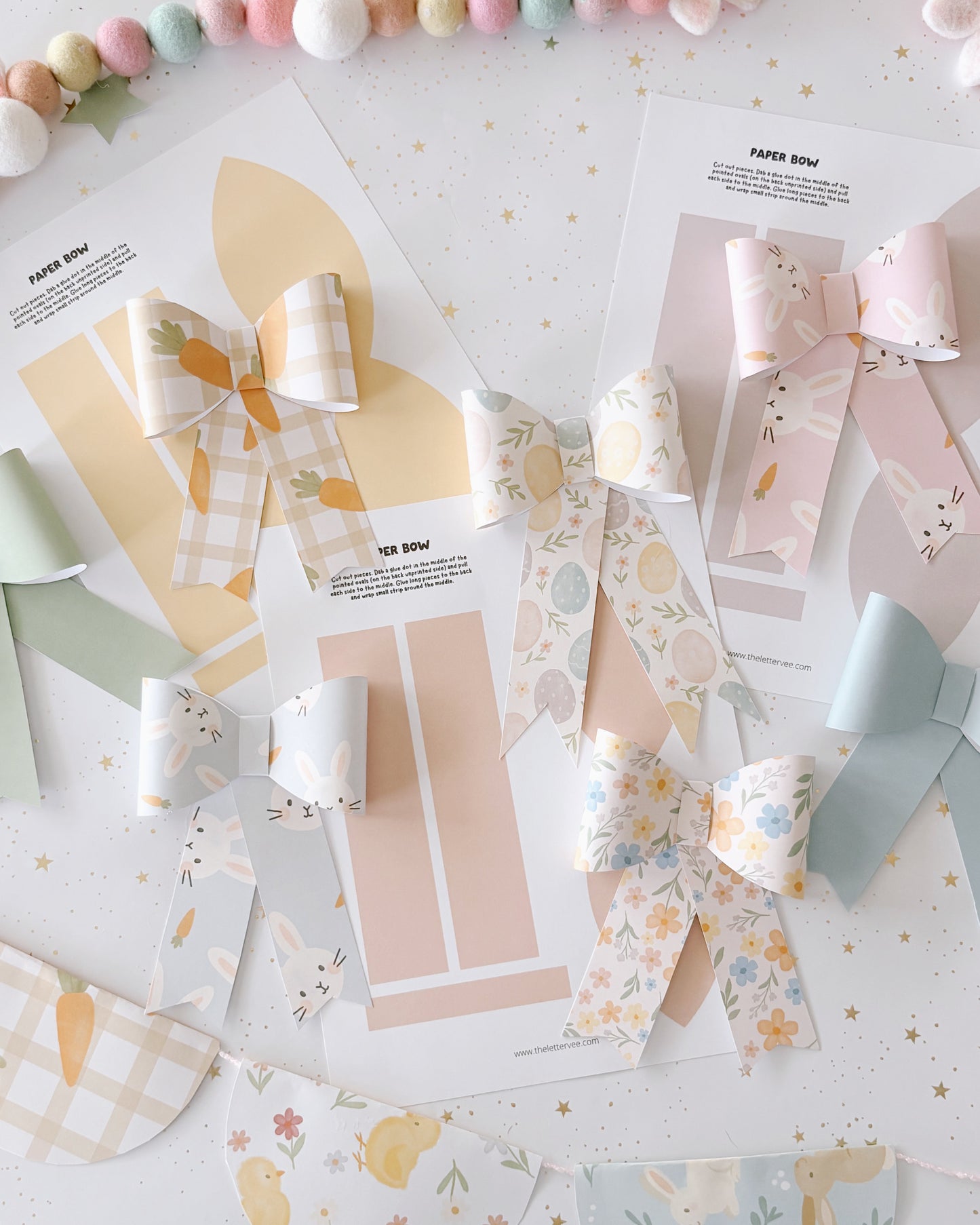 Easter/Spring Paper Bows | Printable Bows