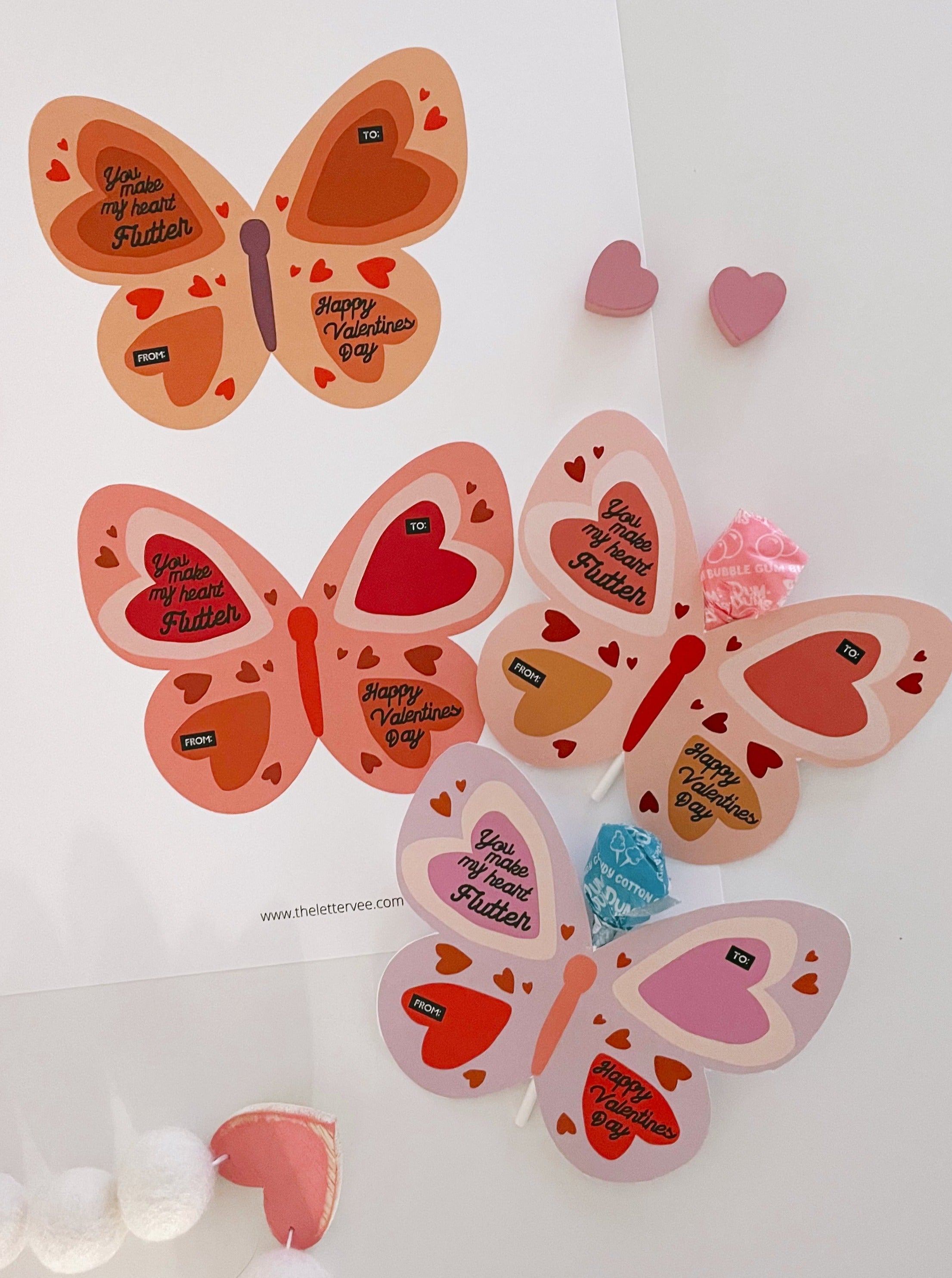 Butterfly Valentines | Printable Valentines – The Letter Vee