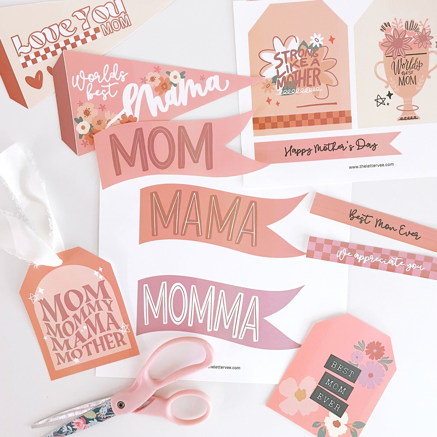 Mother's Day Tags and Flags | Printable tags
