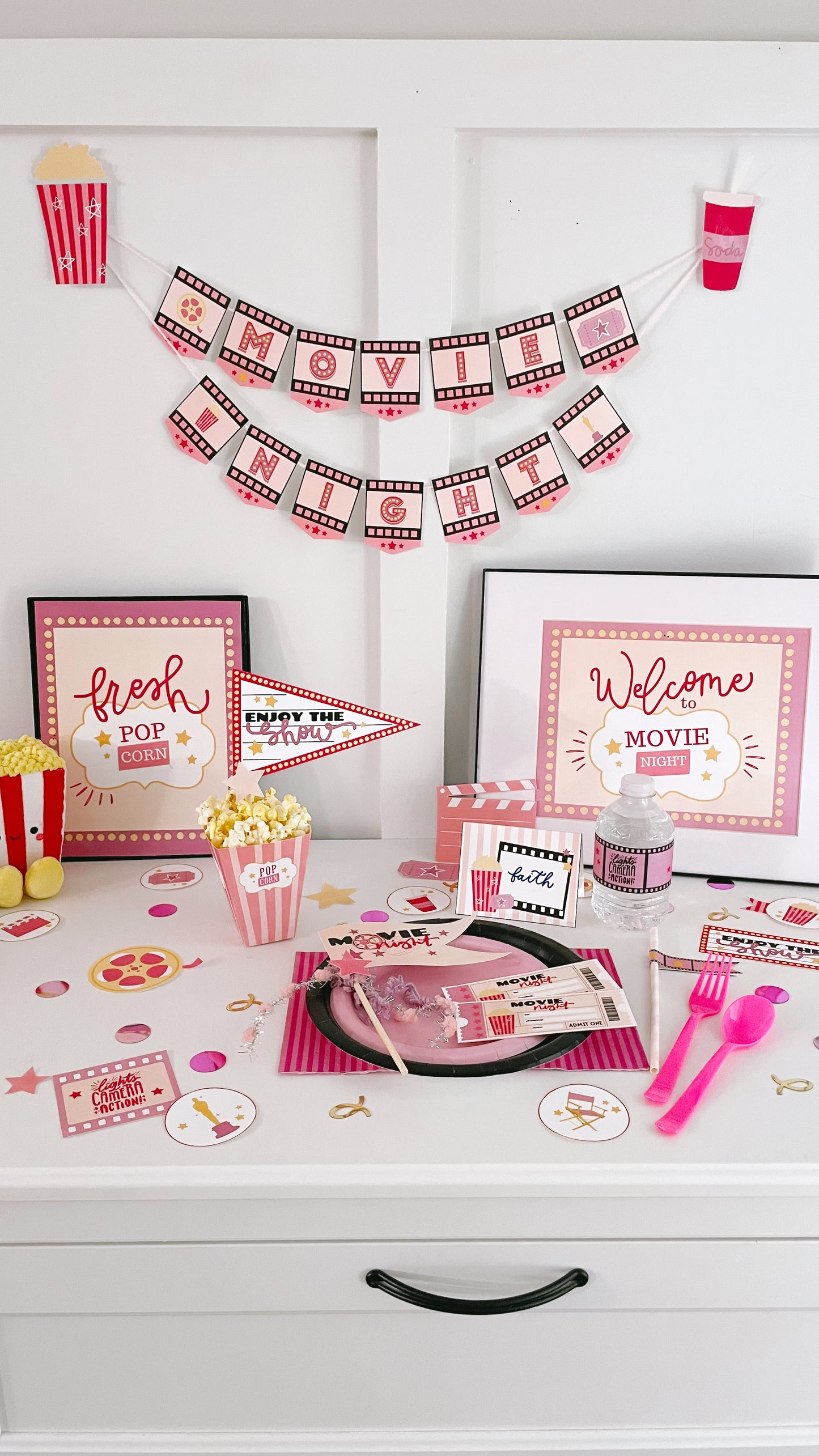 Movie Night PINK Bundle | Printable bundle