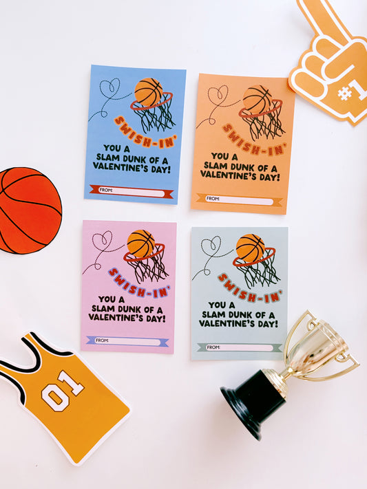 Basketball Swishin' Valentines | Printable Valentines