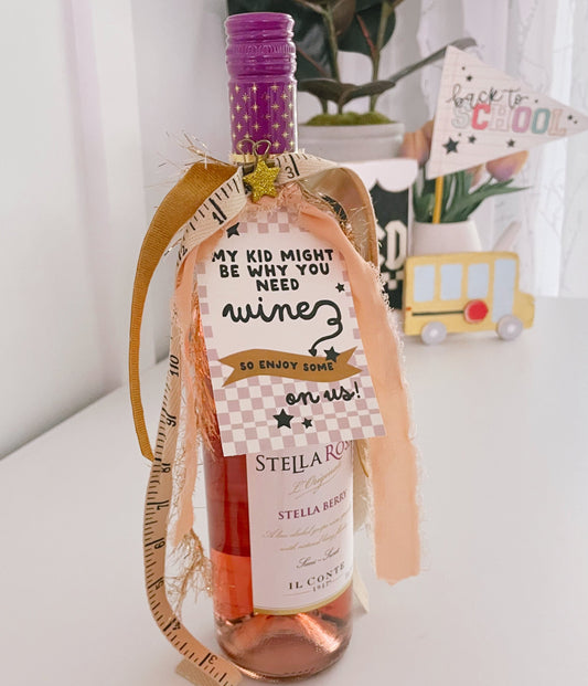 Back to School Wine Tags | Printable tags