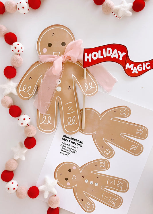 Gingerbread Treat Holder + Craft | Printable craft