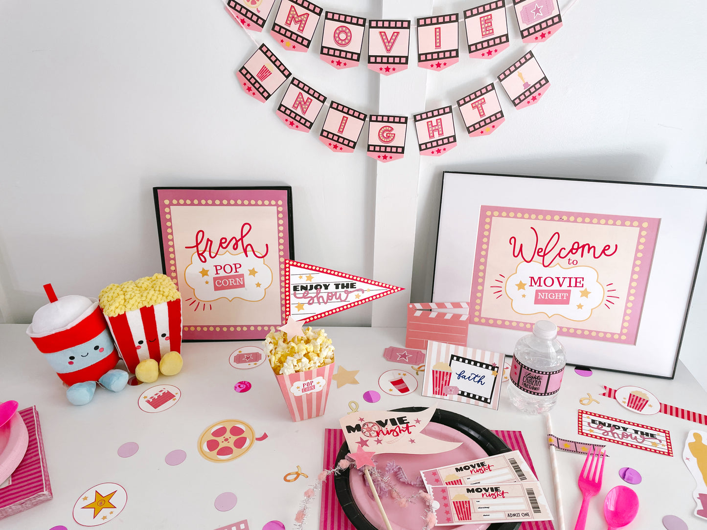 Movie Night PINK Bundle | Printable bundle