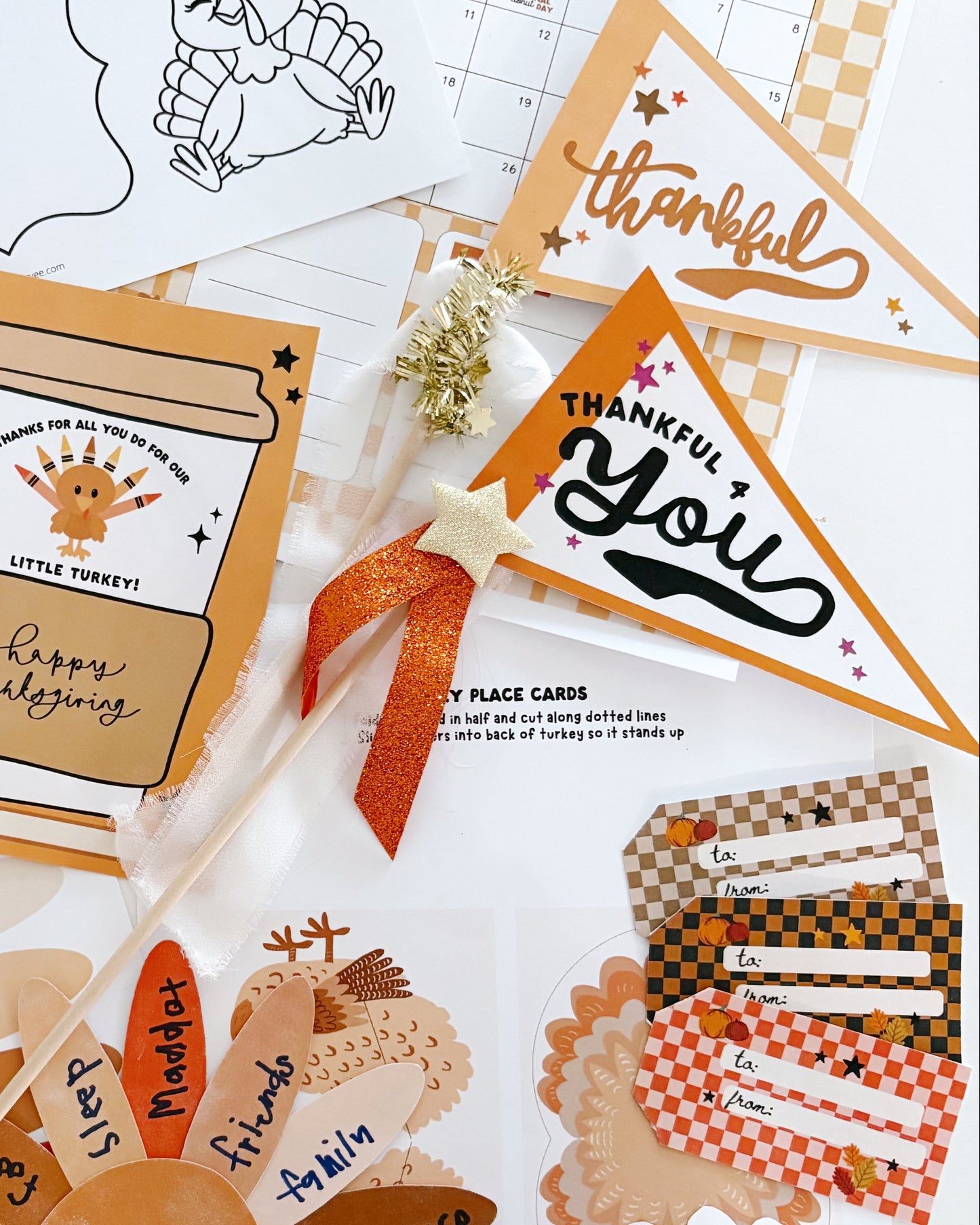 Thanksgiving Vol.5 Flags + Tags | Printable Flags and Tags