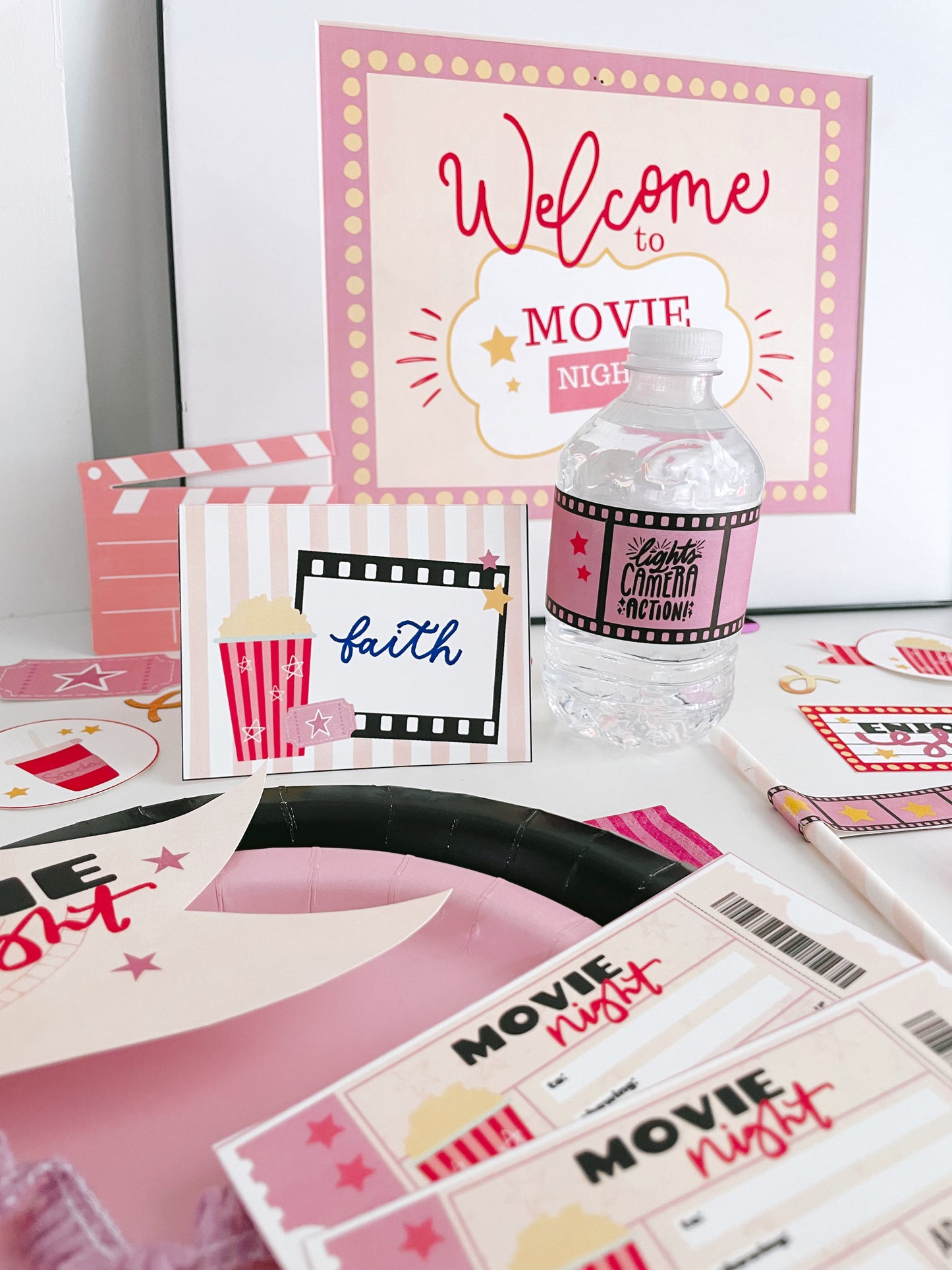 Movie Night PINK Bundle | Printable bundle