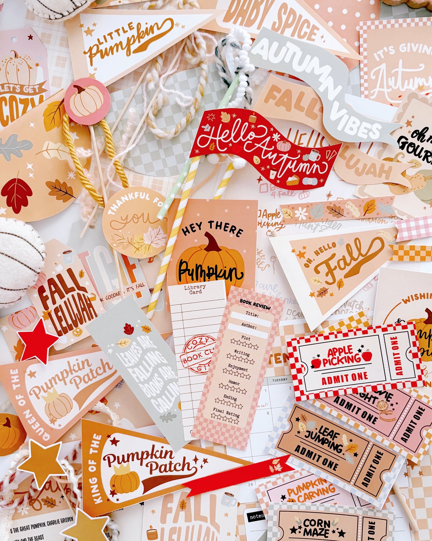 Fall-lelujah Flag + Tags | Printable Flags and Tags