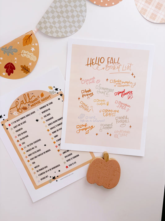 Hello Fall Bucket List | Framable Art