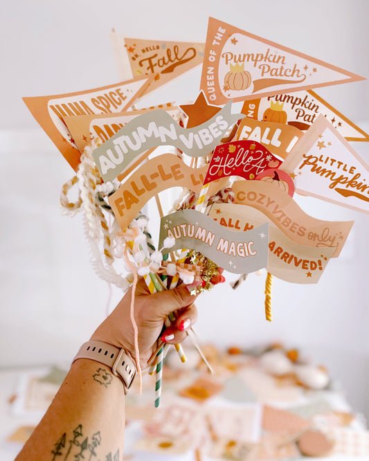 Fall-lelujah Flag + Tags | Printable Flags and Tags