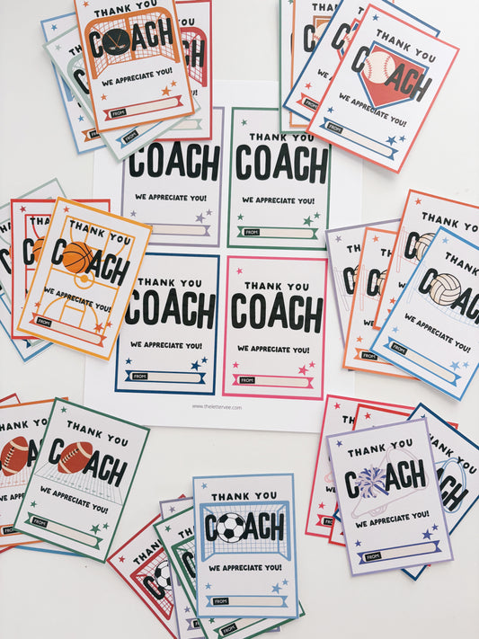 Thank You Coach Tags | Printable Coach Appreciation Gift Tags