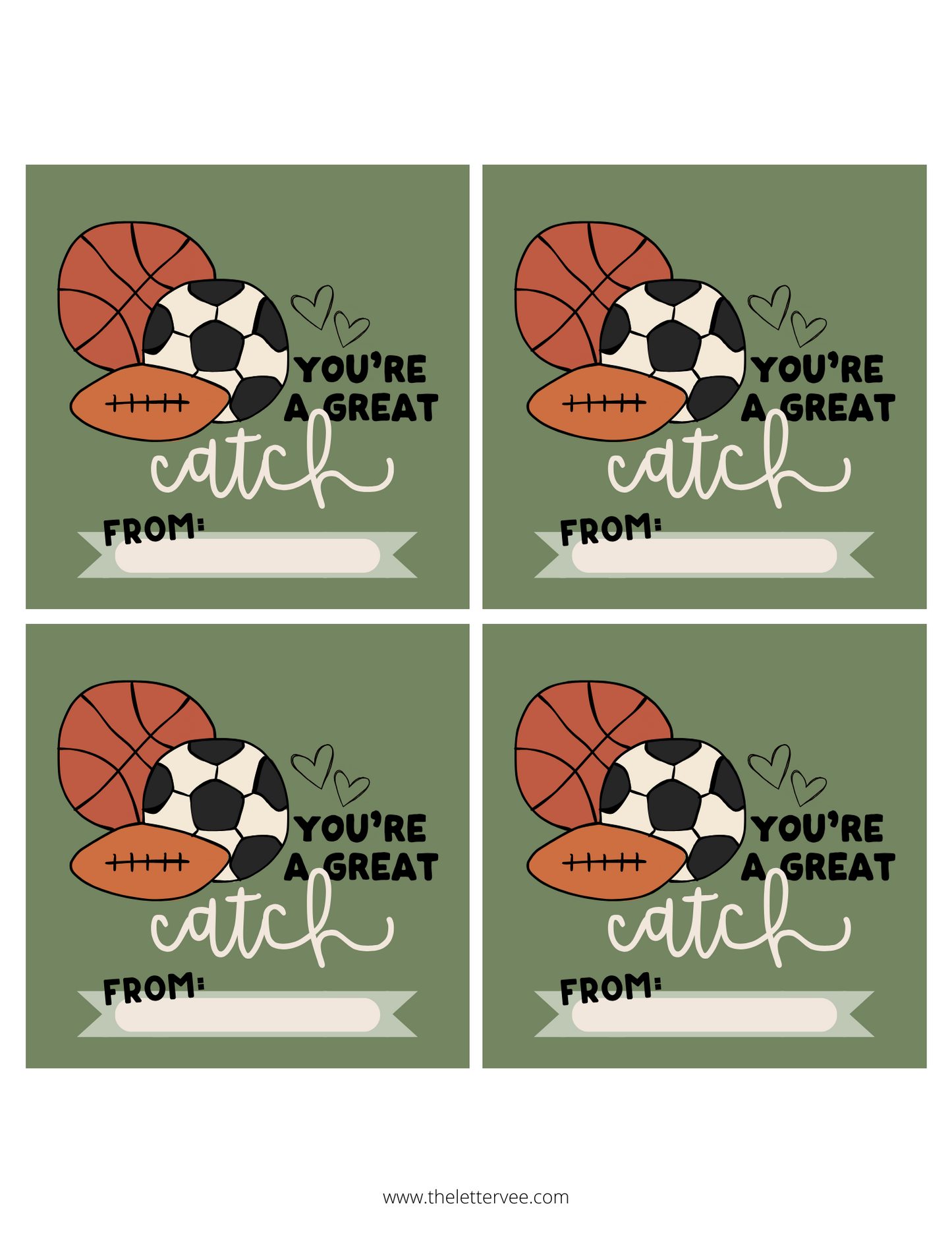 You're a great catch Valentines | Printable Valentines