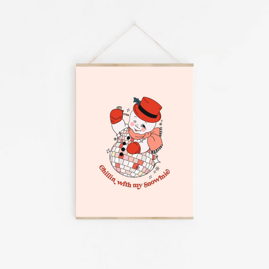 Disco Snowman | Framable Art Prints