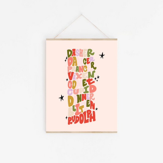 Reindeer Names | Framable Art Prints