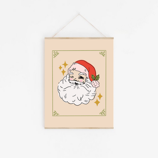 Winking Santa | Framable Art Prints