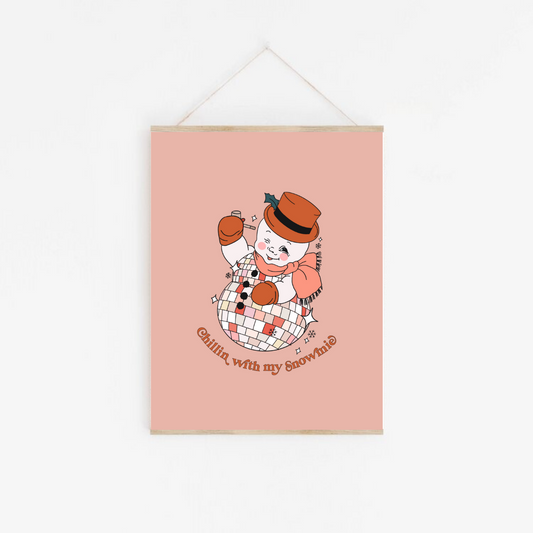 Disco Snowman | Framable Art Prints