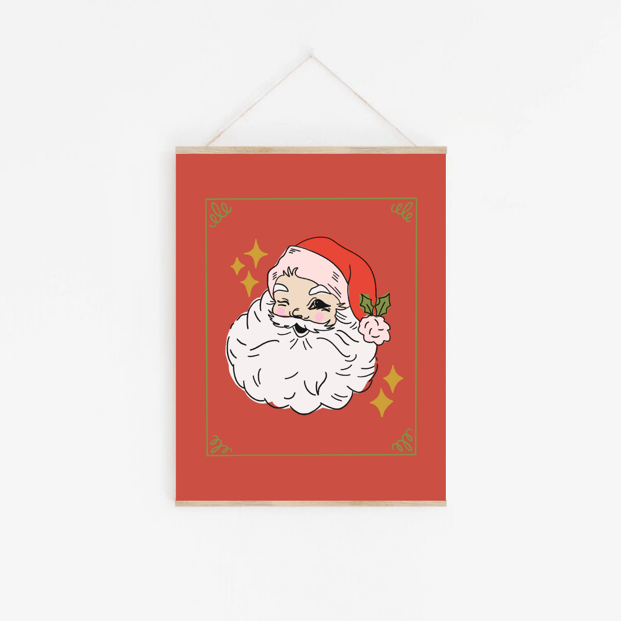 Winking Santa | Framable Art Prints