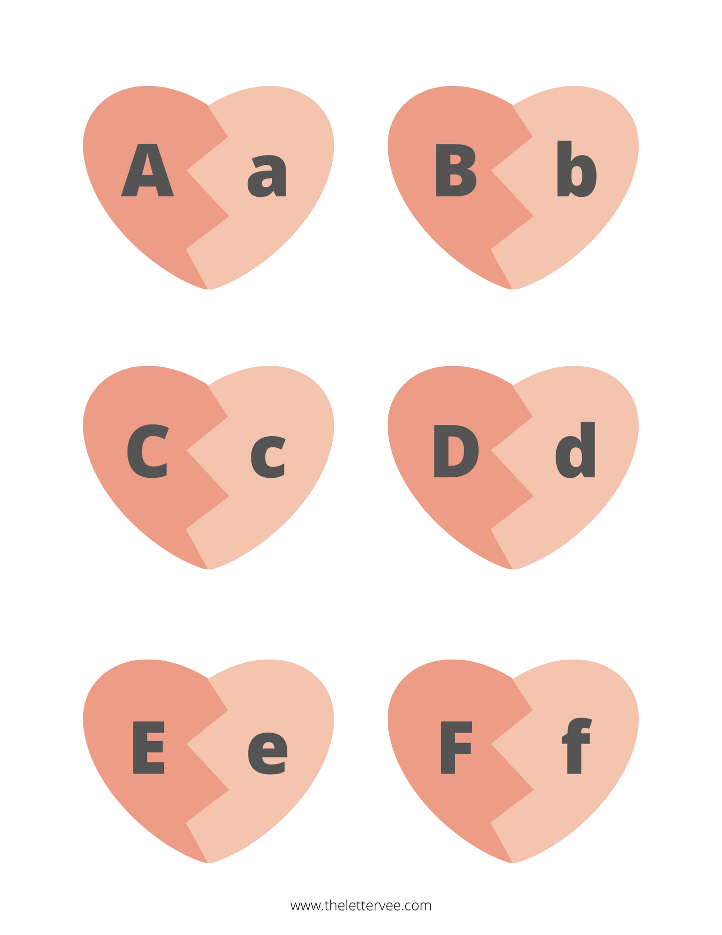 Valentine Alphabet Match | printable activity