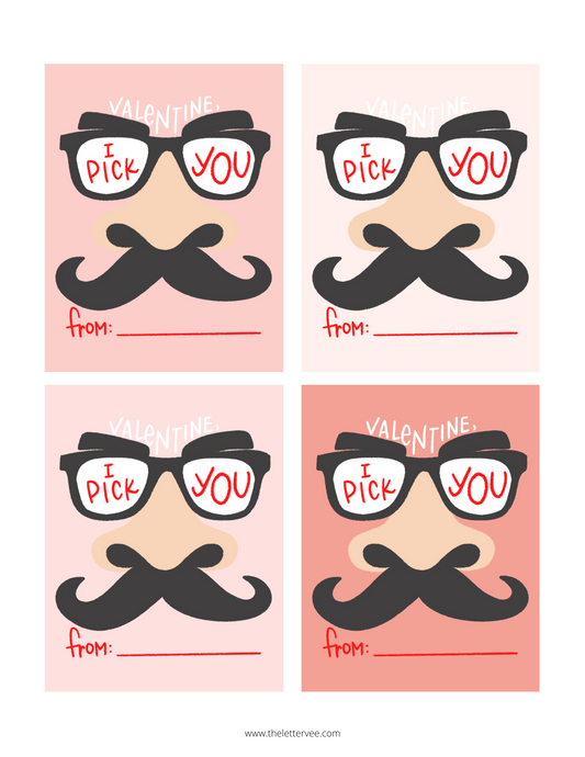 I pick you Valentines | Printable Valentines