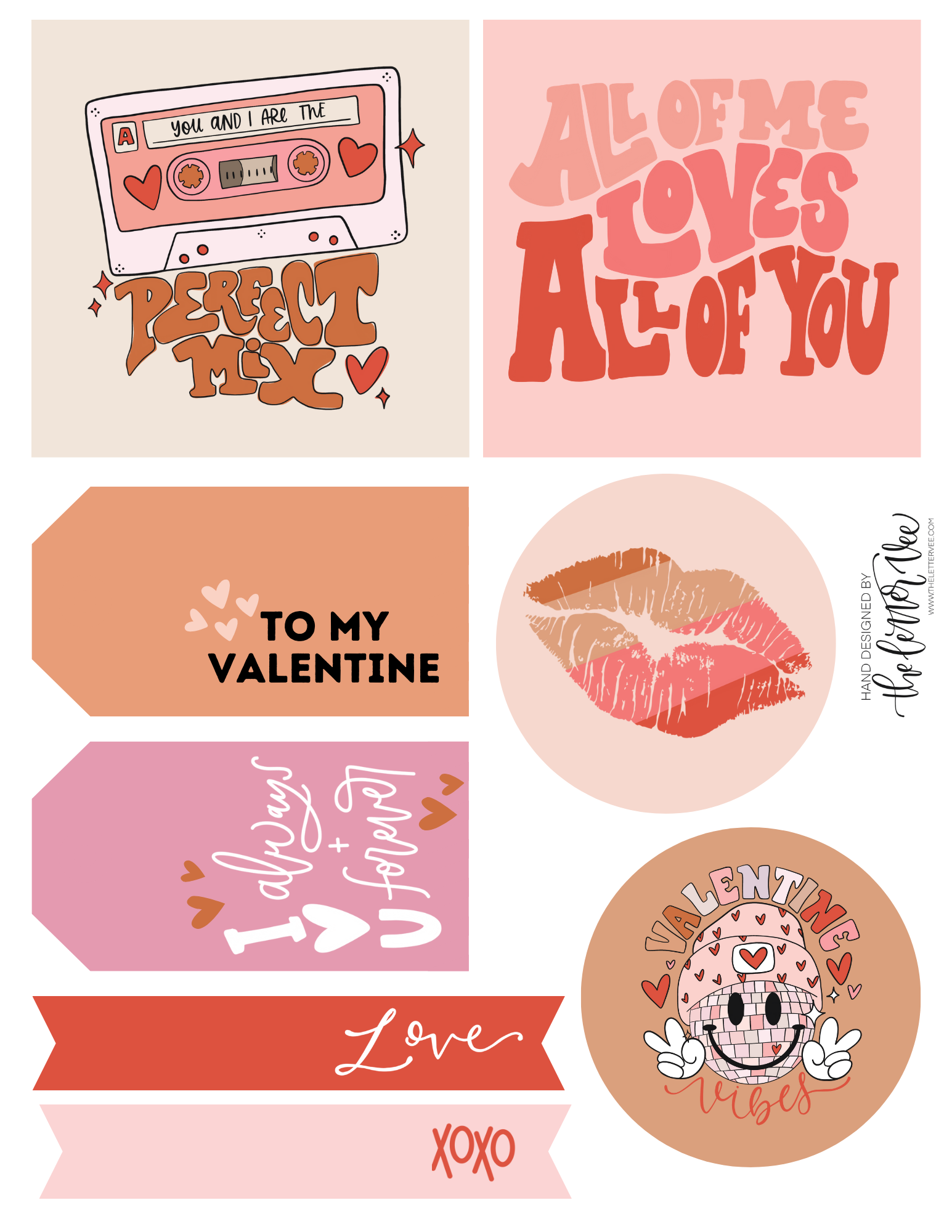 Printable Valentine's Day Love Sticker Bundle