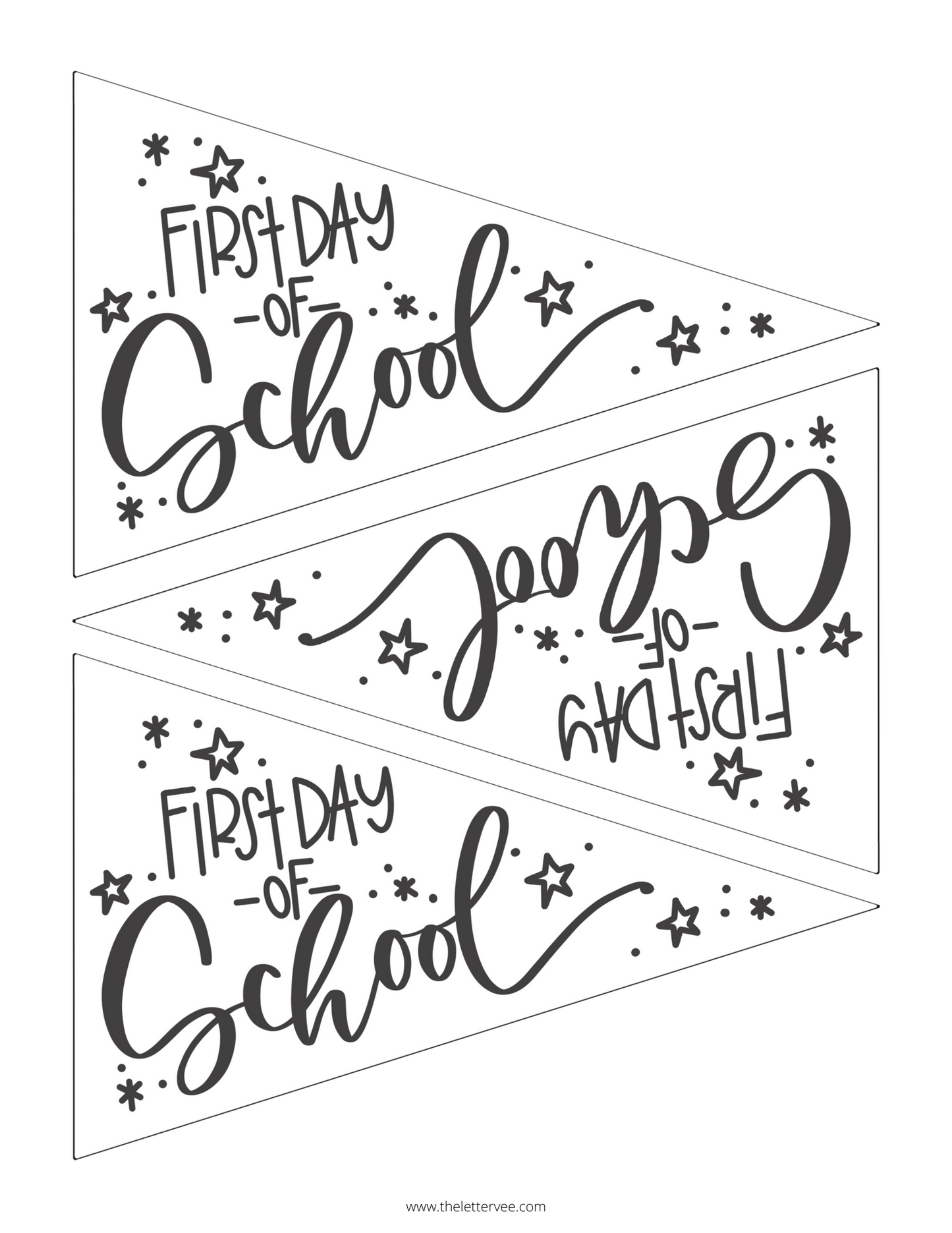 First Day of School | Printable pennants