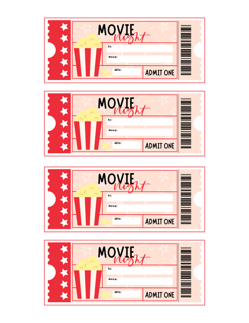 Movie Night Printables | Printable bundle – The Letter Vee