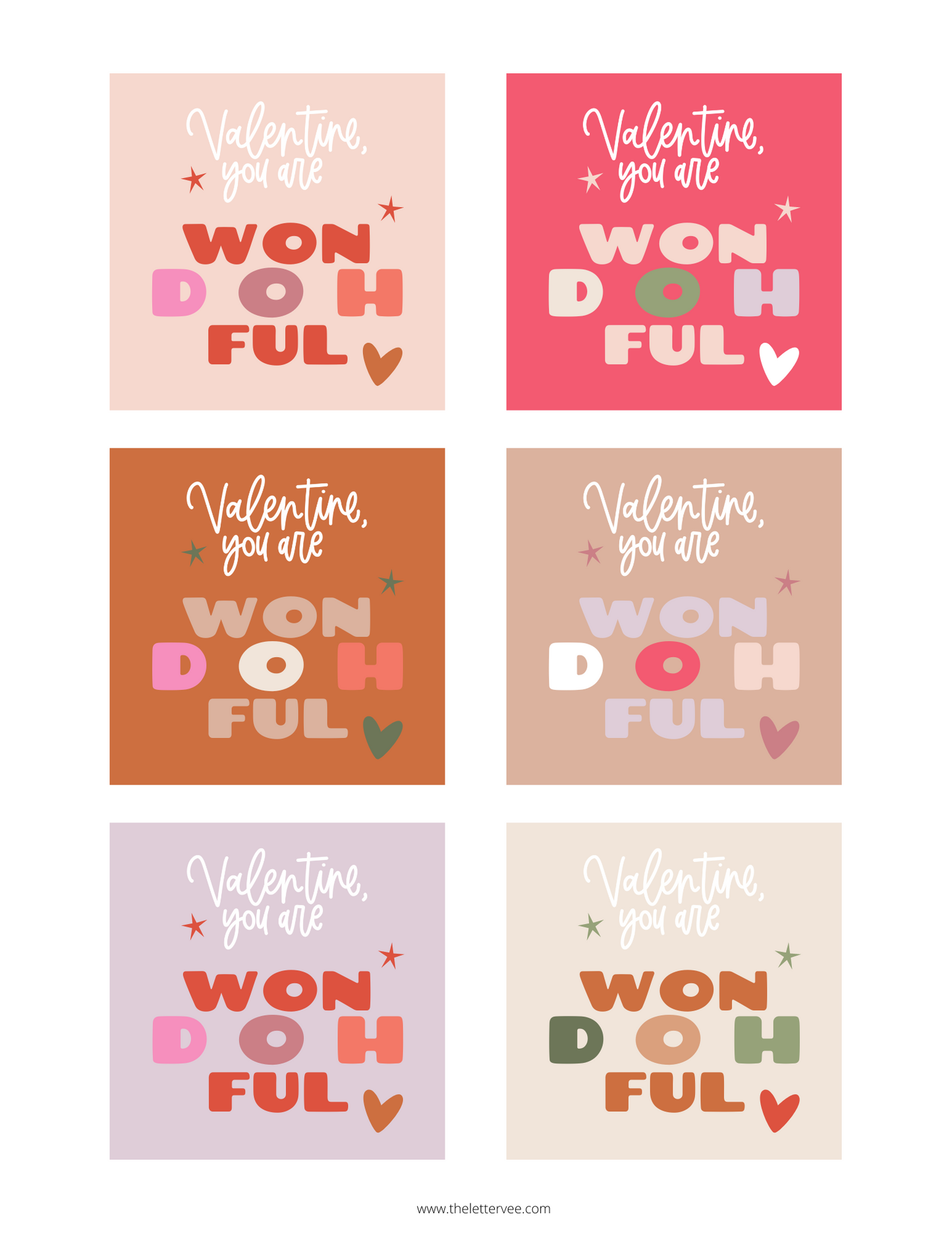 won-DOH-ful | Printable Valentines