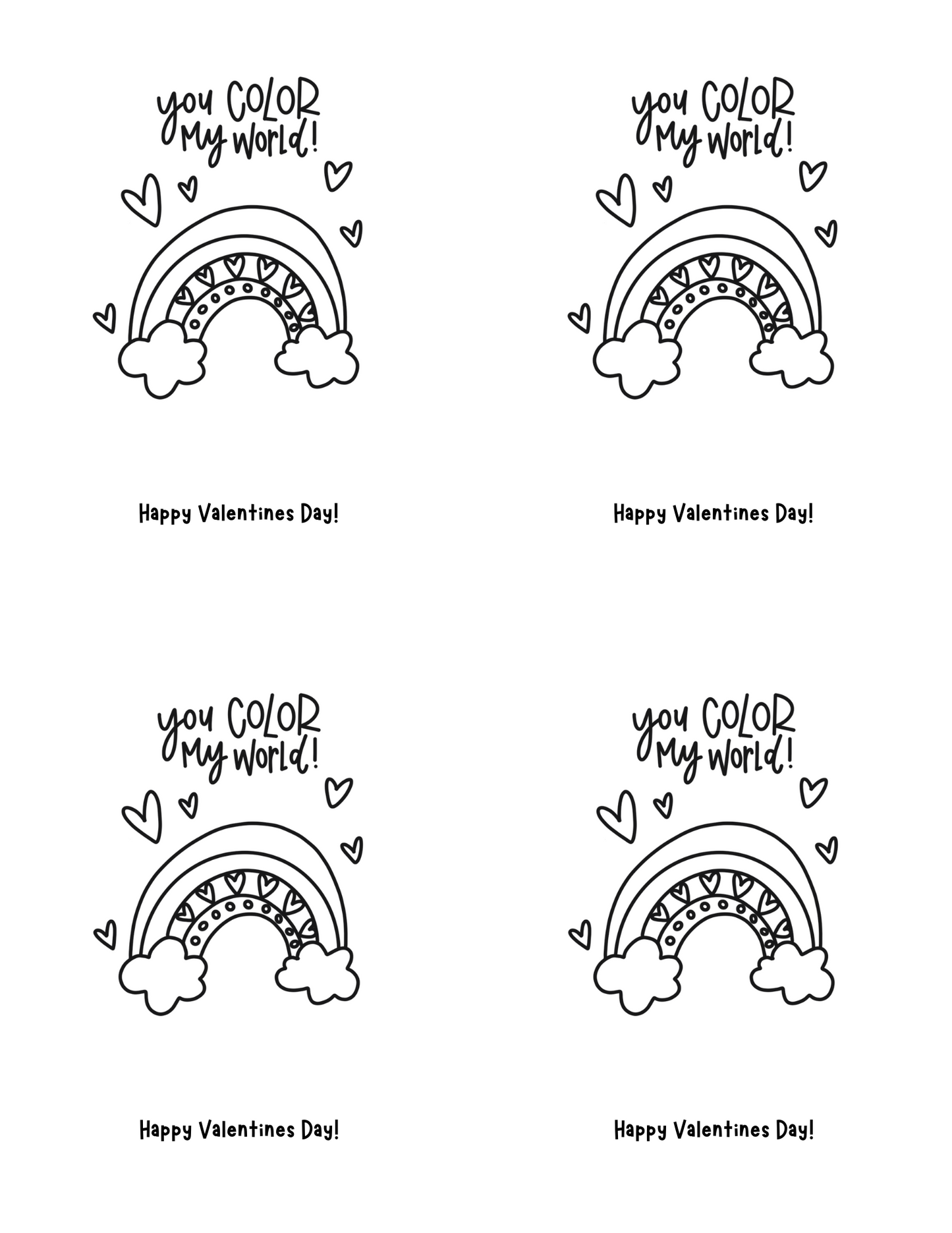 Coloring Valentines | Printable Valentines