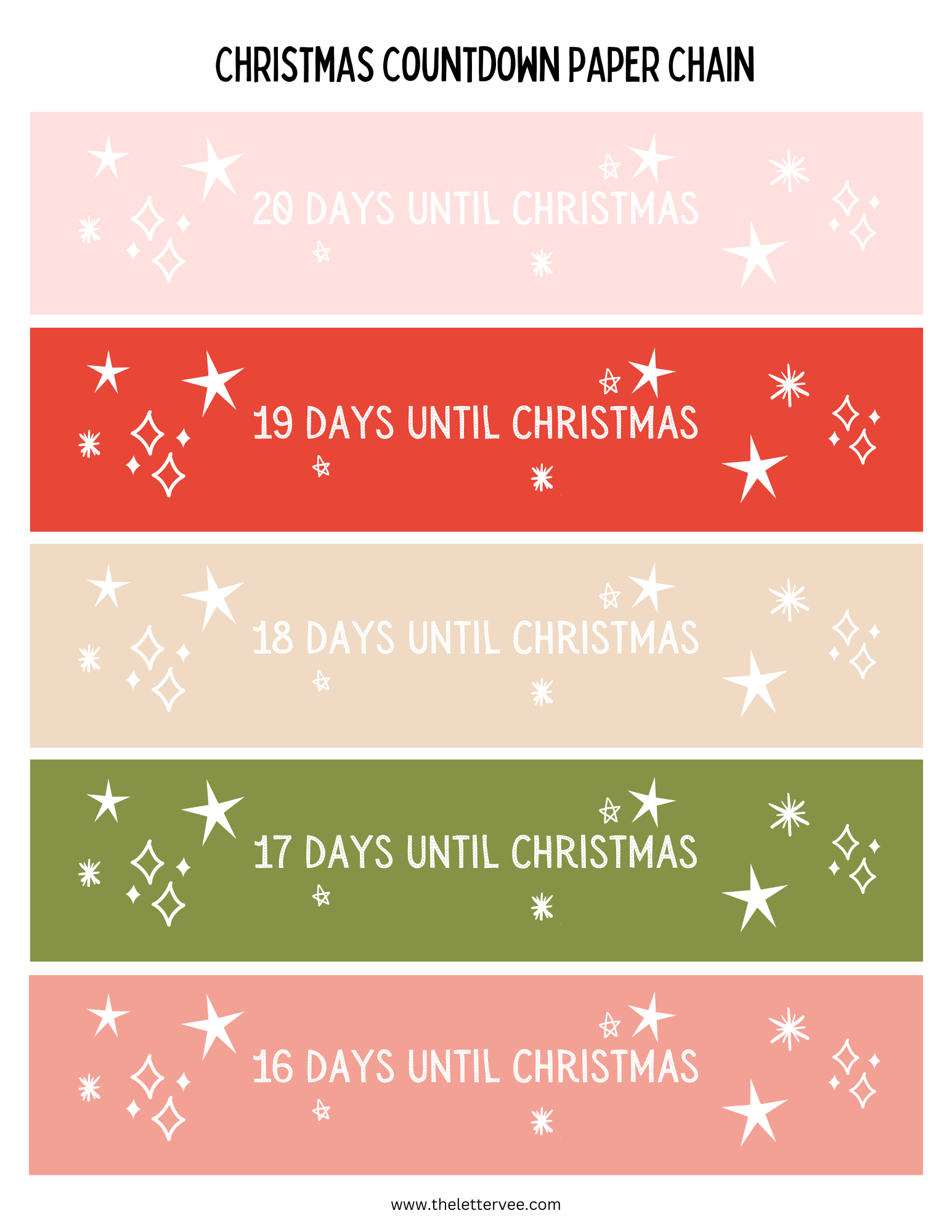 2 0d896a9a d05d 431b 9699 paper chain countdown | christmas – the letter vee