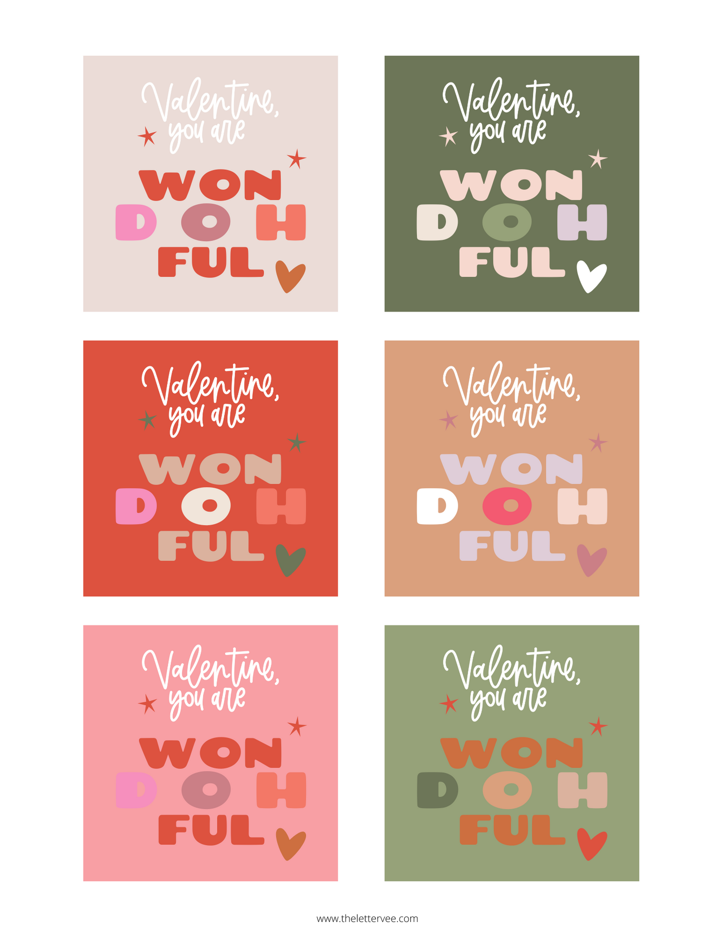 won-DOH-ful | Printable Valentines