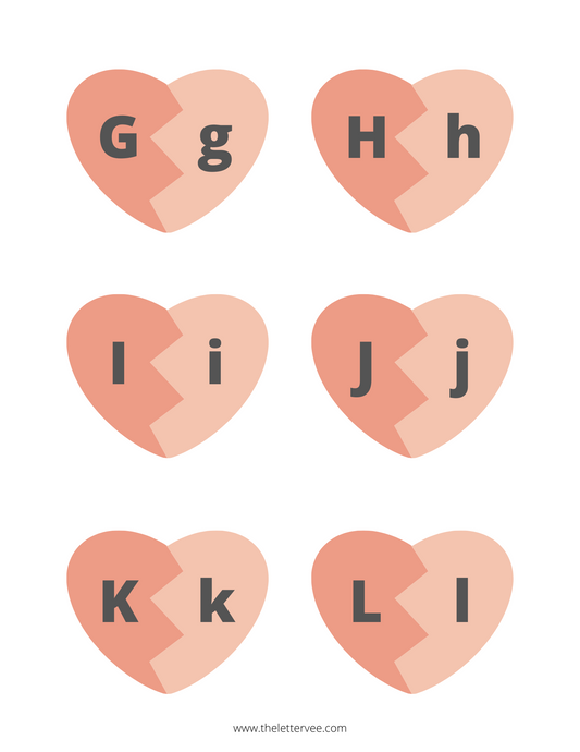 Valentine Alphabet Match | printable activity