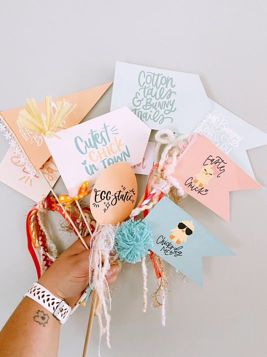 Easter Flags and tag | Printable bundle