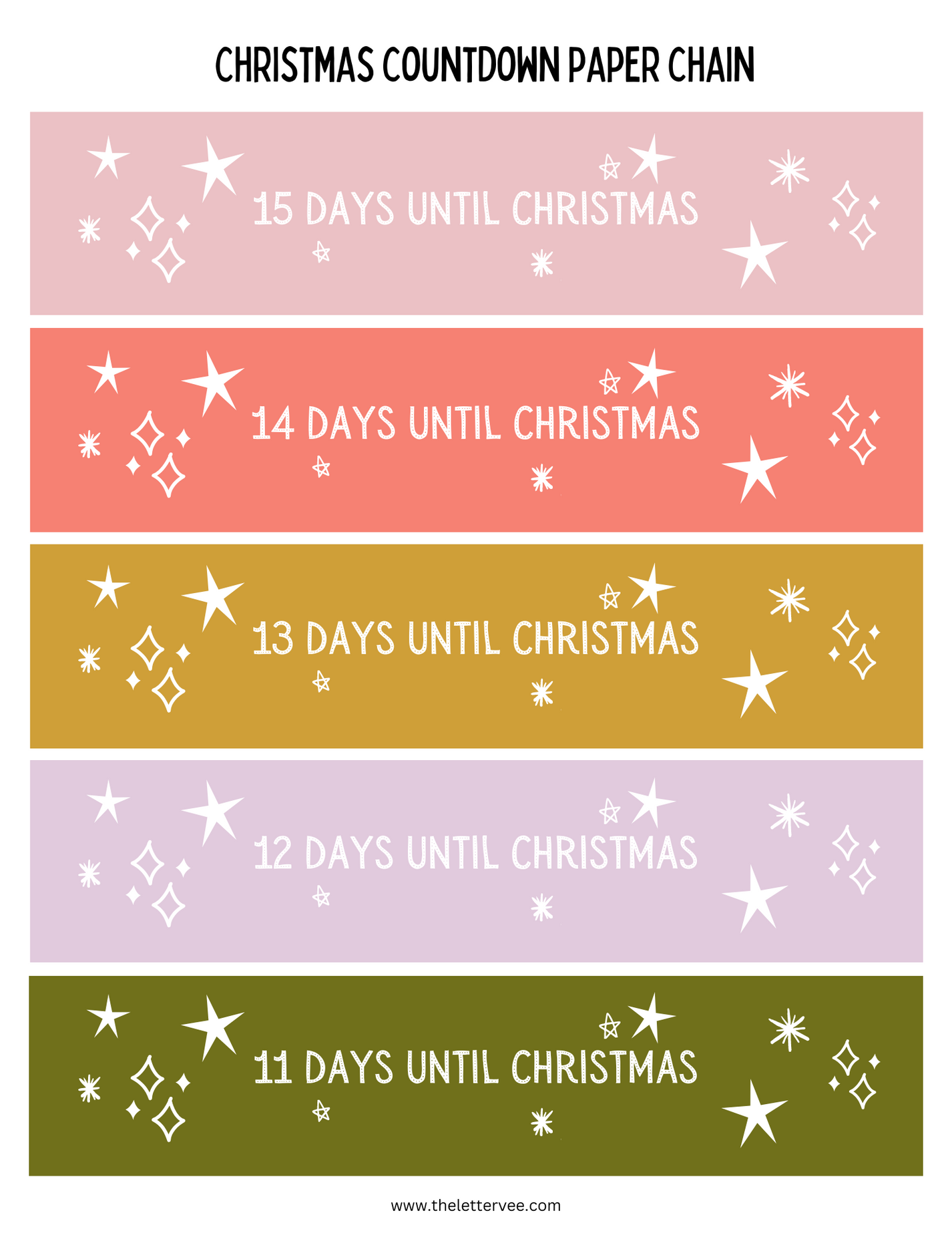 Paper Chain Countdown | Christmas – The Letter Vee