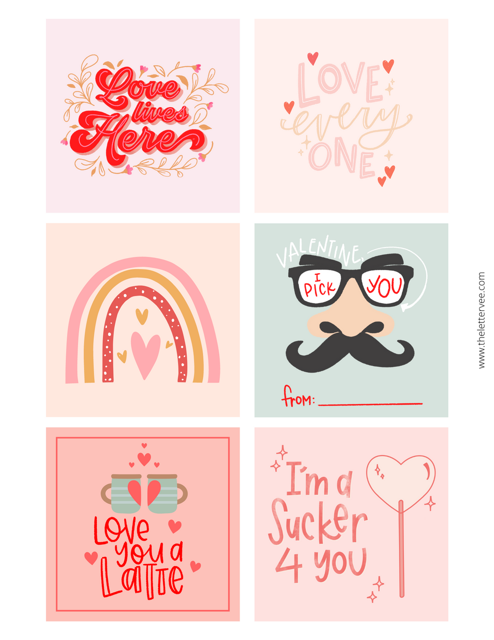 Valentine Bundle | Printable bundle – The Letter Vee