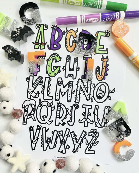 Creatures Alphabet Coloring Page | Printable Craft