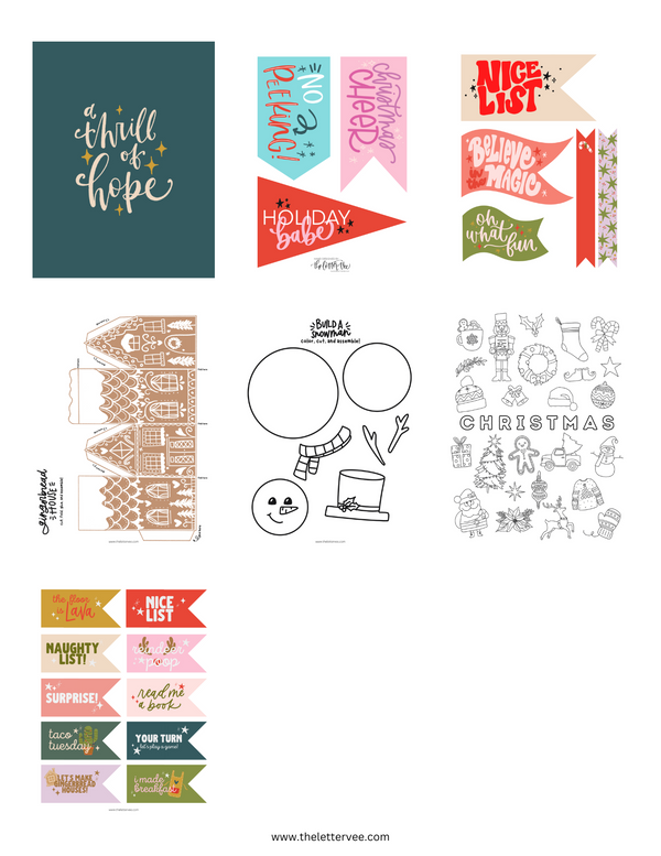 Doll House Christmas Collection | Printable Play – The Letter Vee