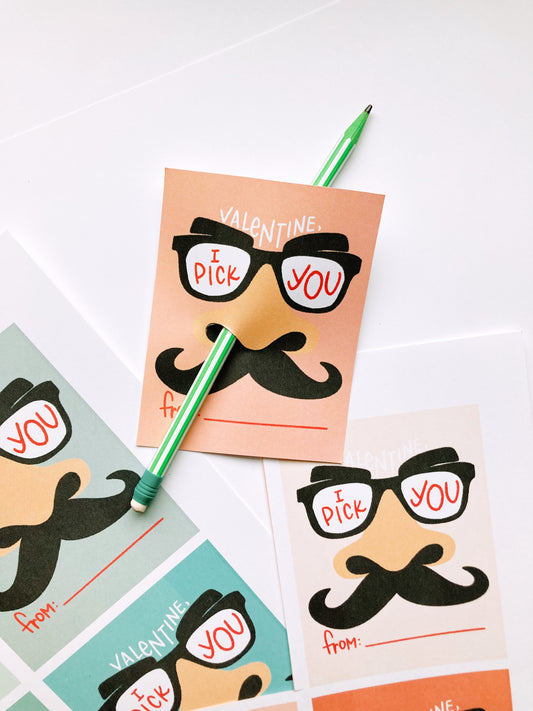 I pick you Valentines | Printable Valentines