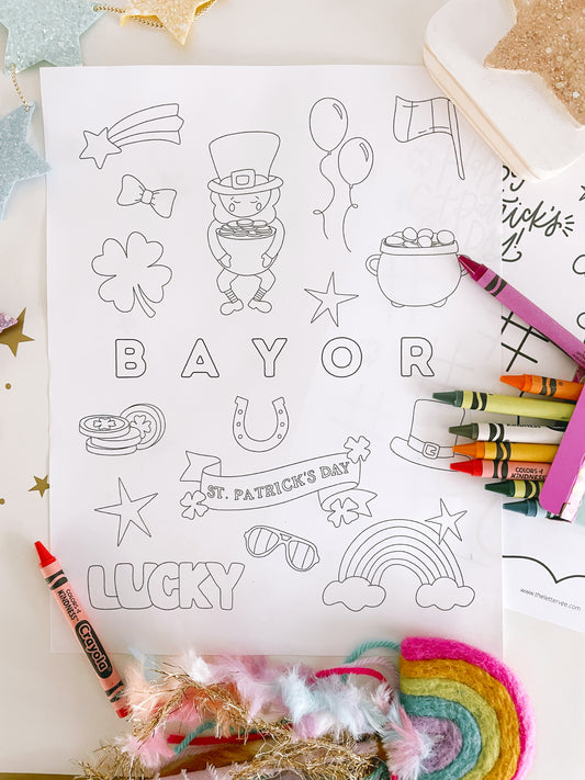 Custom ST. PATRICK'S DAY Name Coloring Page