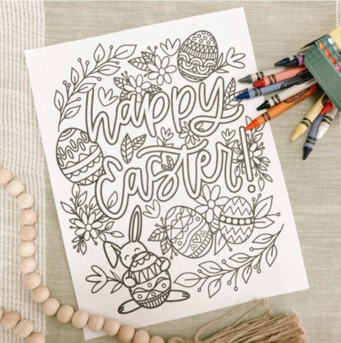 Happy Easter Coloring Sheet | FREEBIE