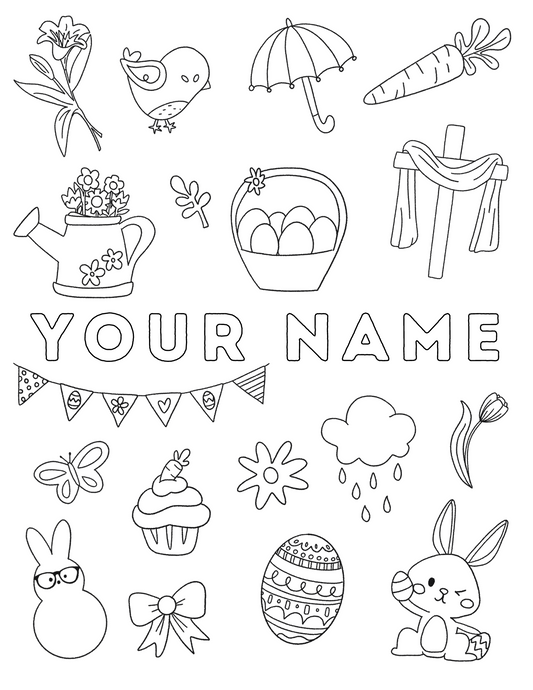 Custom EASTER Name Coloring Page