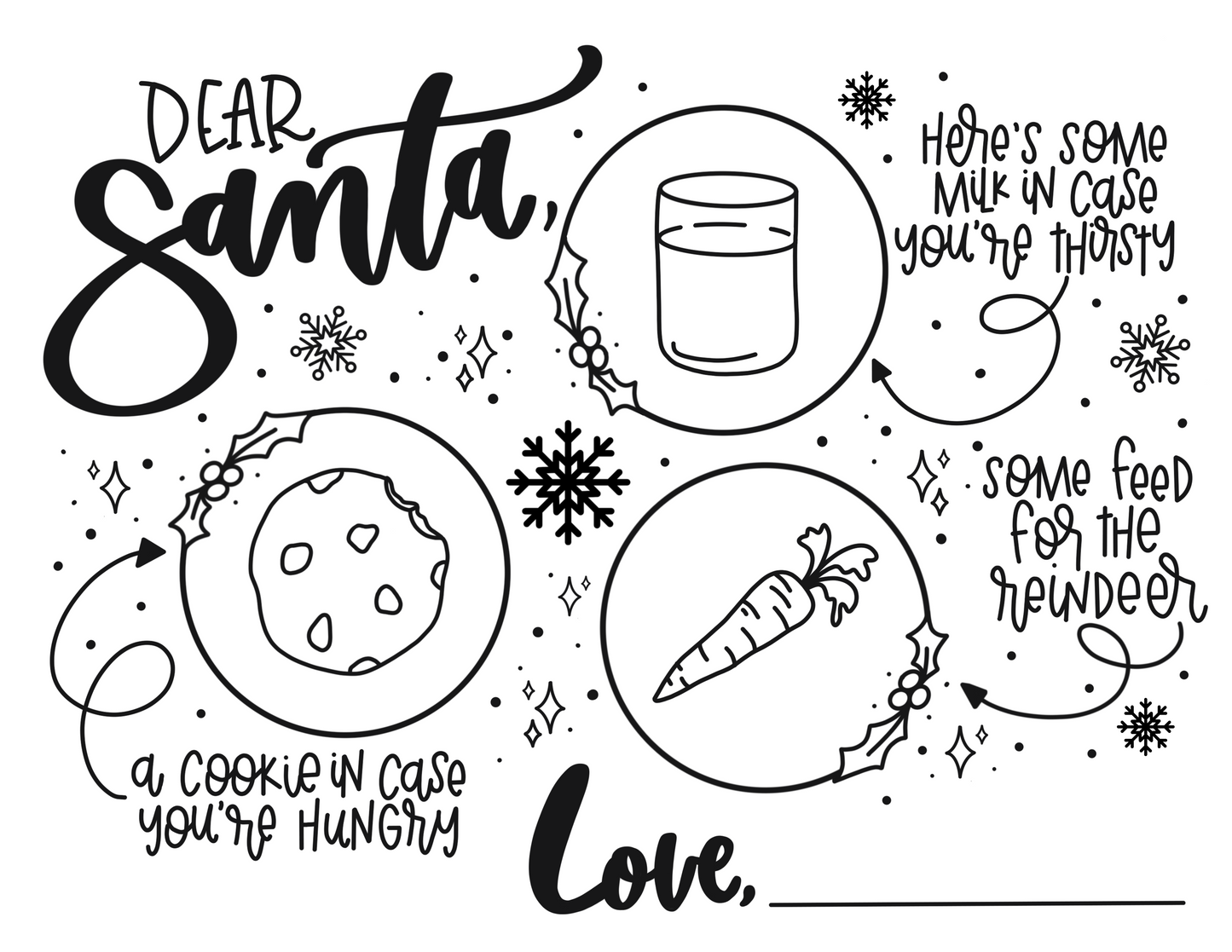 Dear Santa Placemat | Printable page