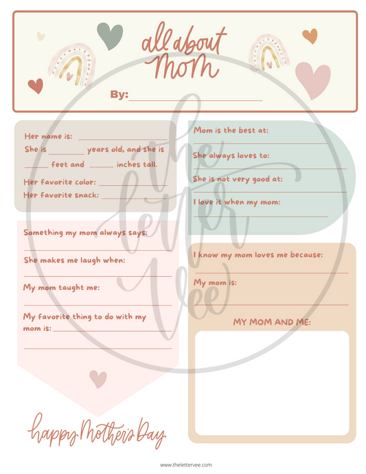 All About Mom | Mother's Day Printable
