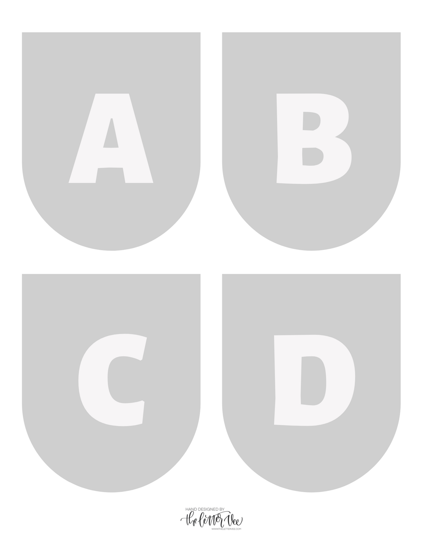 Grey Round Alphabet Banner | Printable Banner