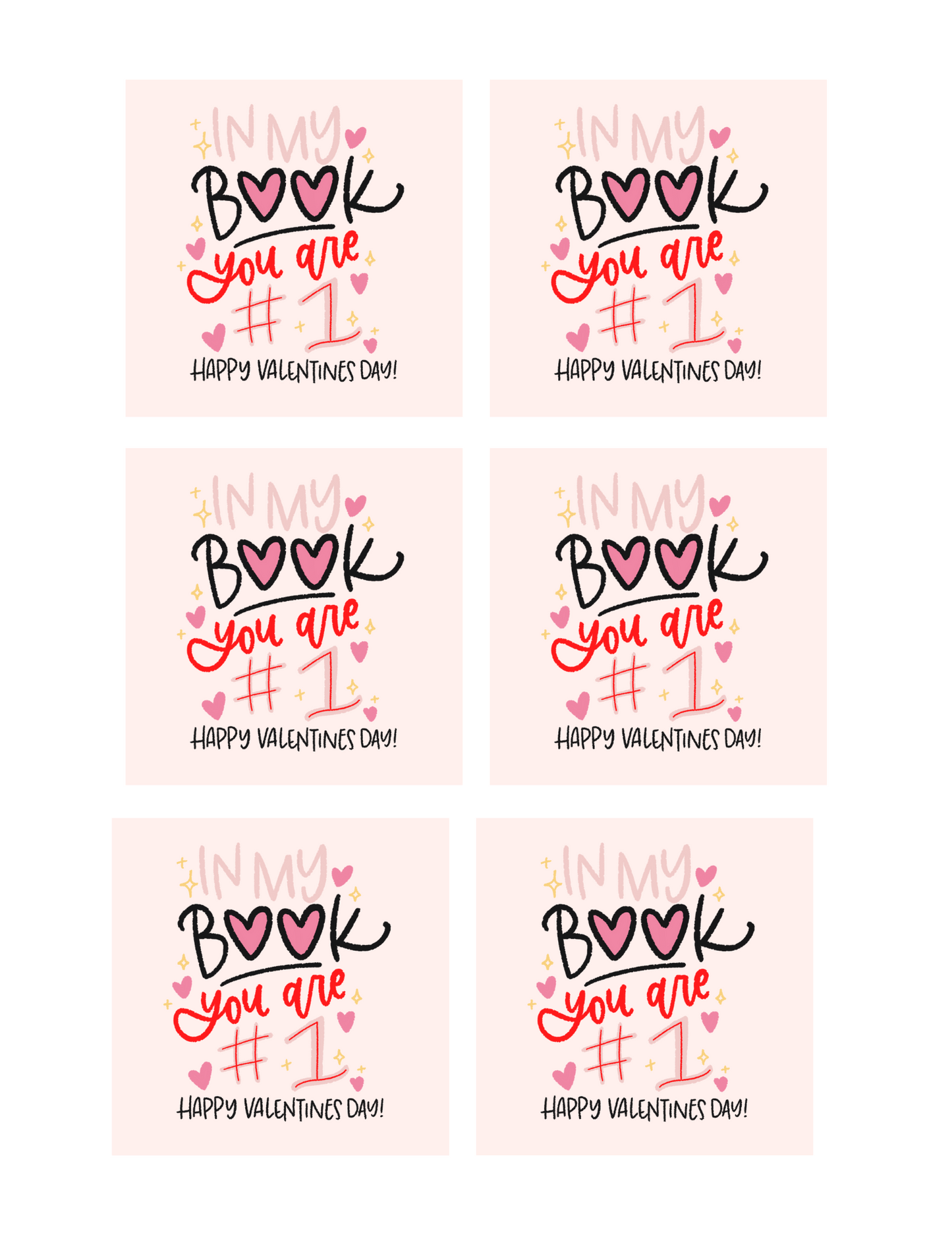 In my Book, you are #1 Valentines | Printable Valentines
