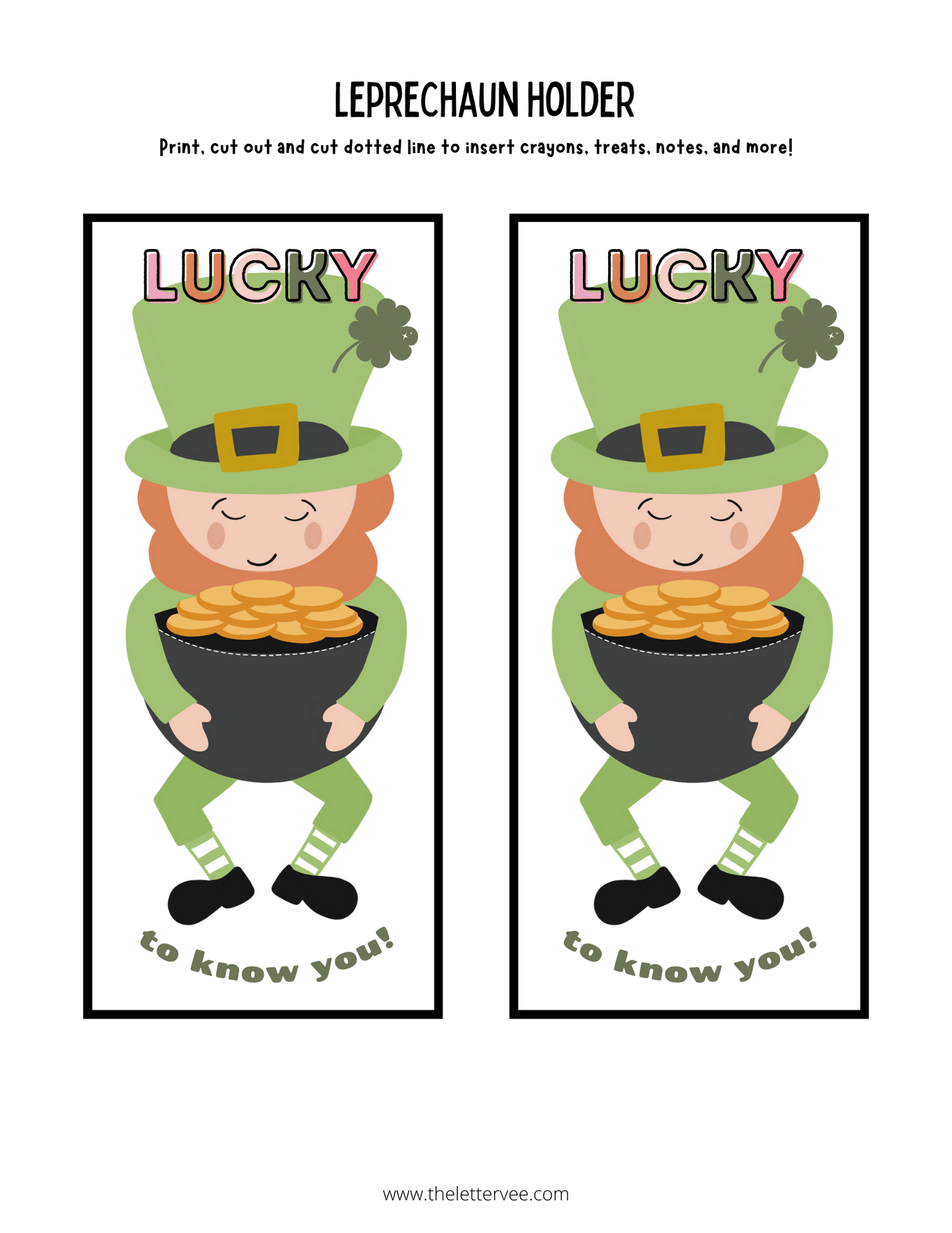 Leprechaun Holders | Printable treat holders