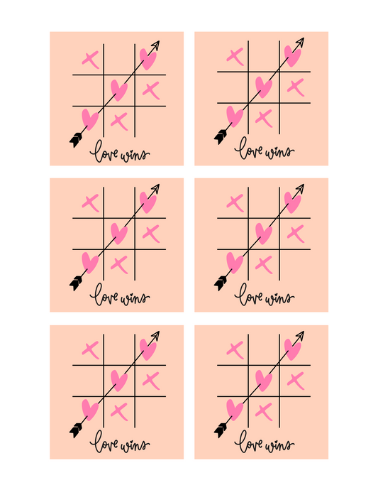 Love Wins Tic Tac Toe | Printable Valentines