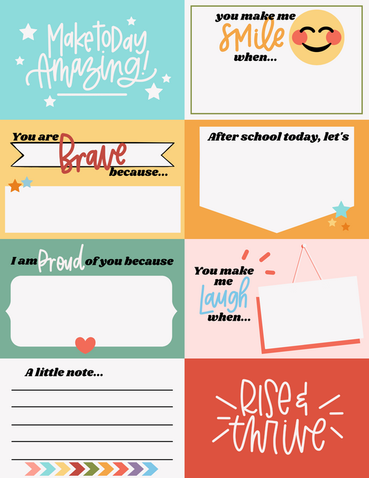 Lunch Box Notes | FREE Printable