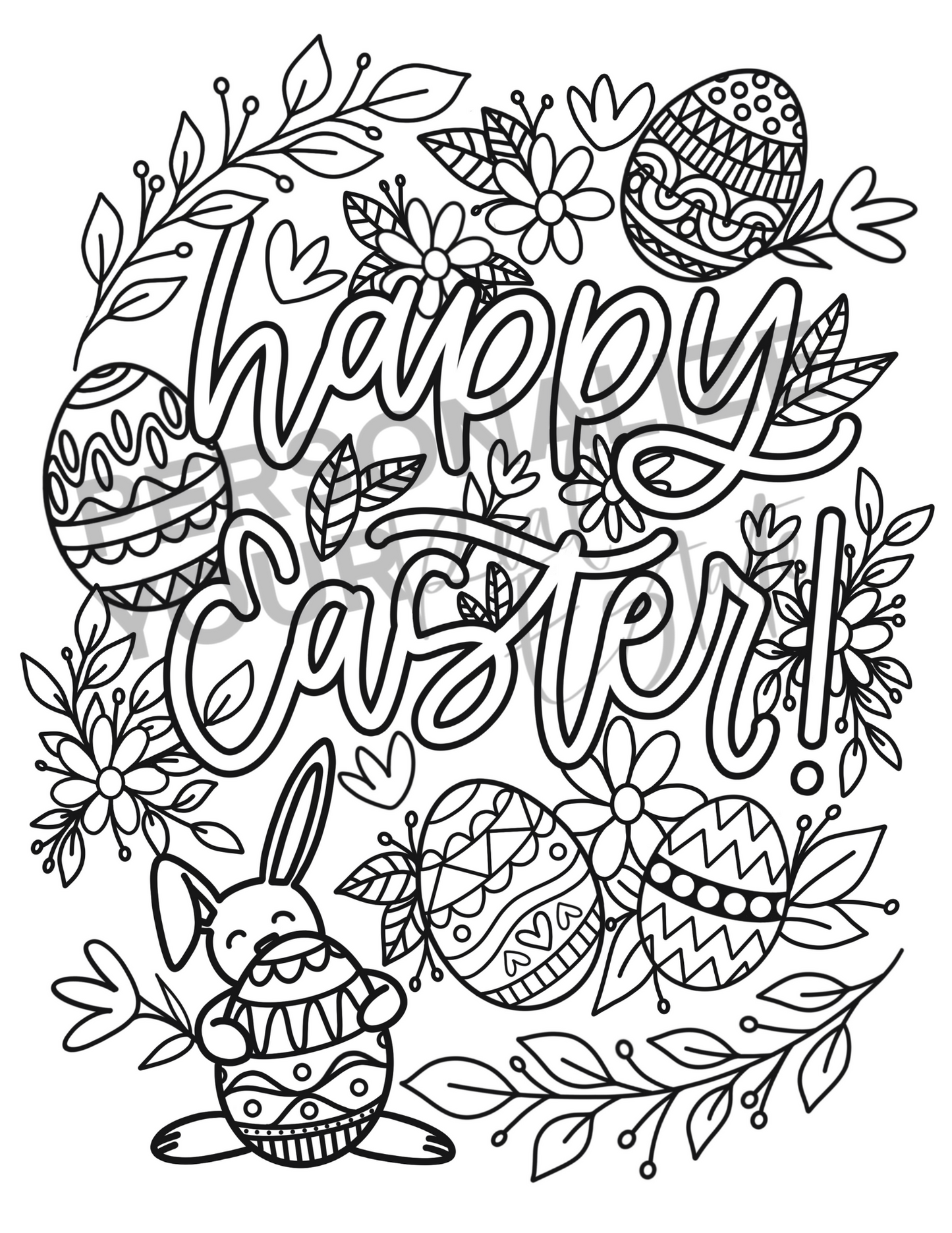 Happy Easter Coloring Sheet | FREEBIE