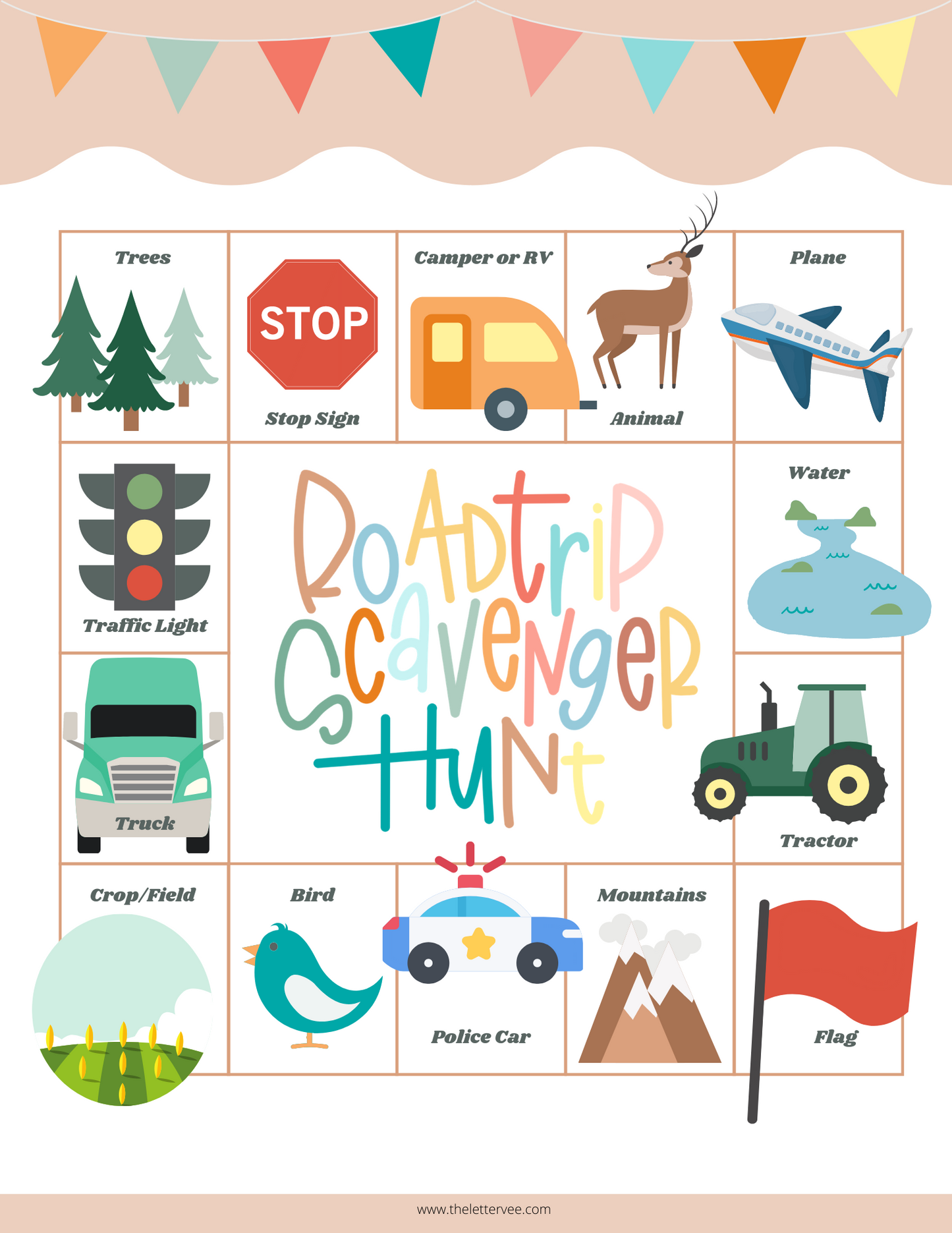 Roadtrip Scavenger Hunt | Activity Printable