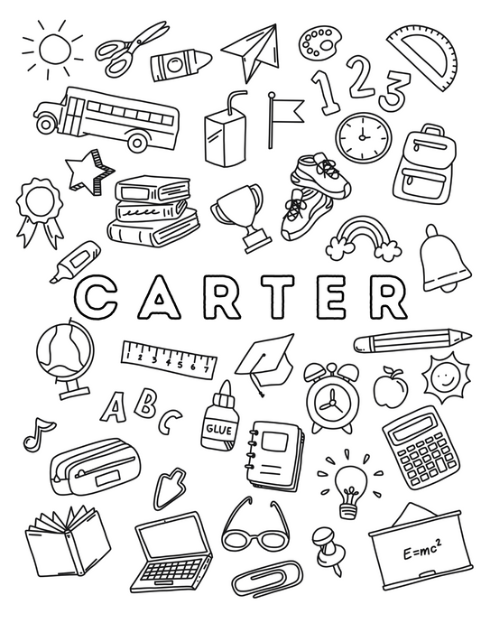 Custom SCHOOL Coloring Page