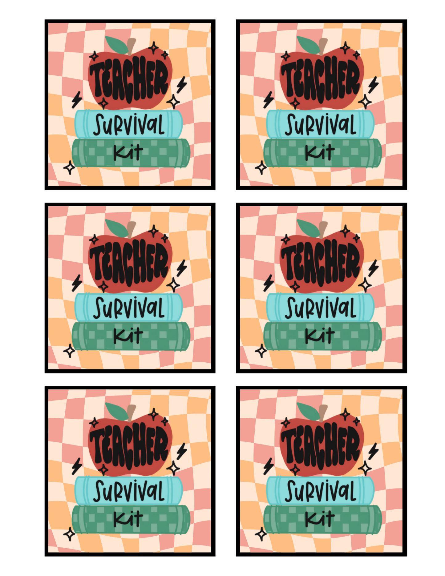 Teacher Survival Kit tags